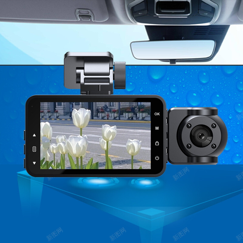 170° Car Dash Camera Three Lens Front/Rear/Inside View Motion Detection G-senor