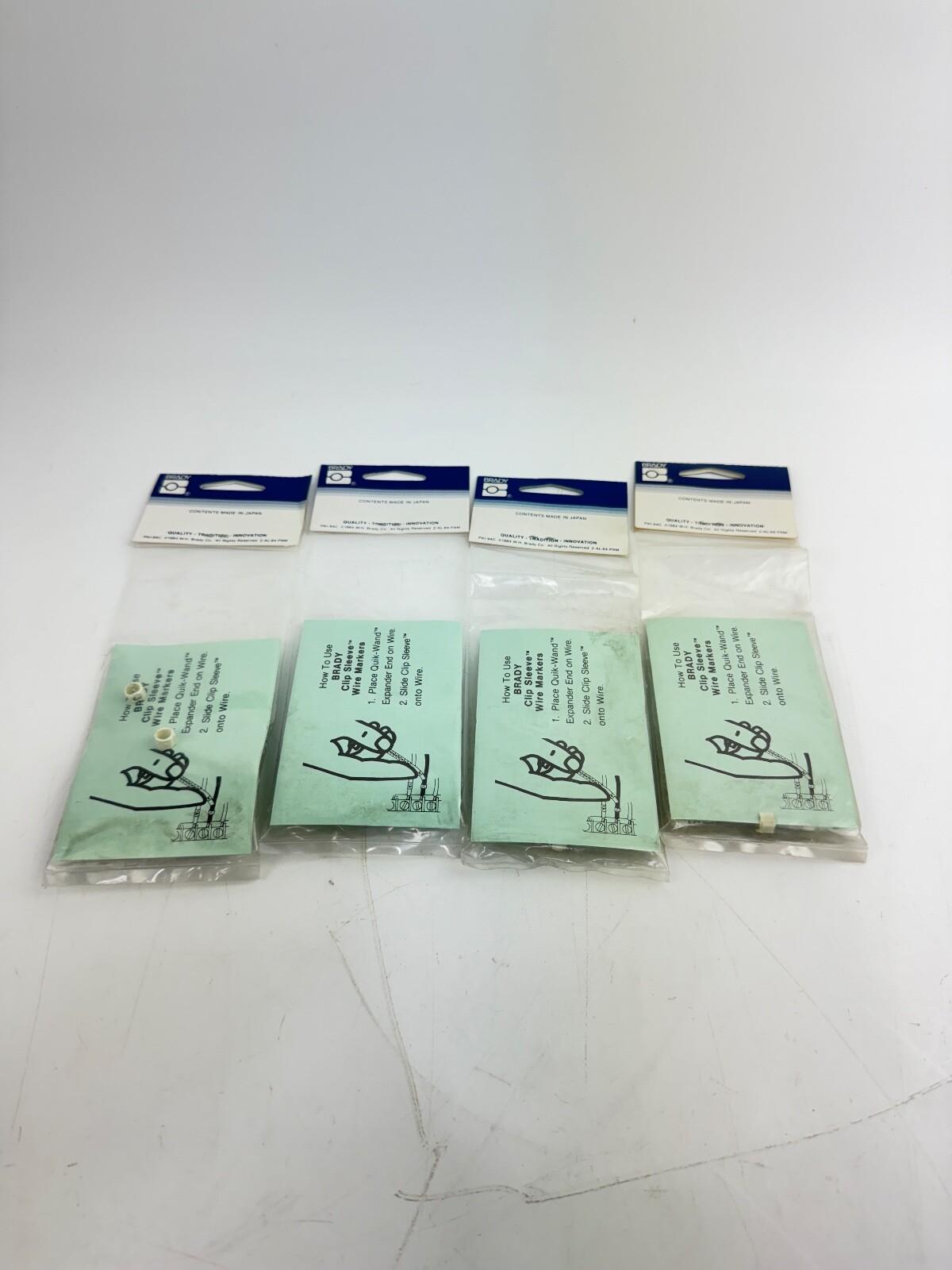BRADY SCN-23 ASSORTED CLIP-SLEEVE WIRE MARKERS *LOT OF 4 BAGS*