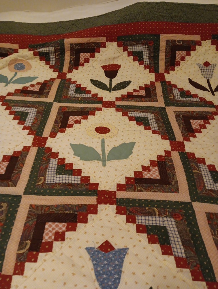 Vintage Patchwork Quilt 80" X 65" READ