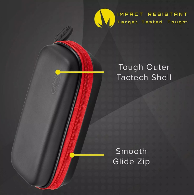 Casemaster NEW Sentry Red Darts & Accessory Case Slim EVA Shell Soft Steel Tips