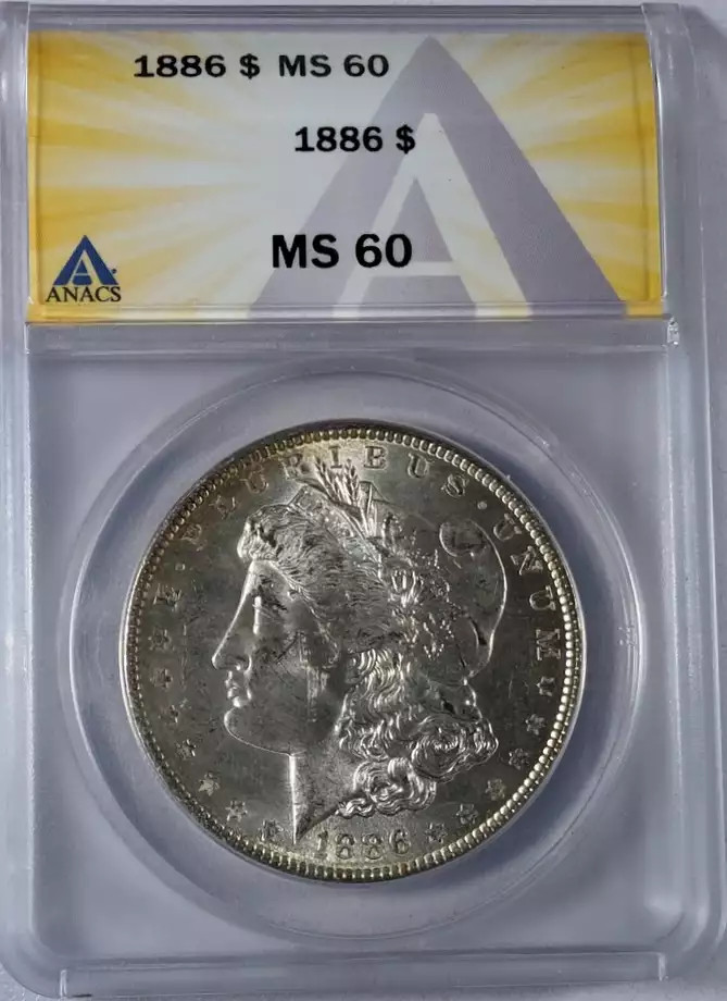 1886 Morgan Silver Dollar ANACS MS-60