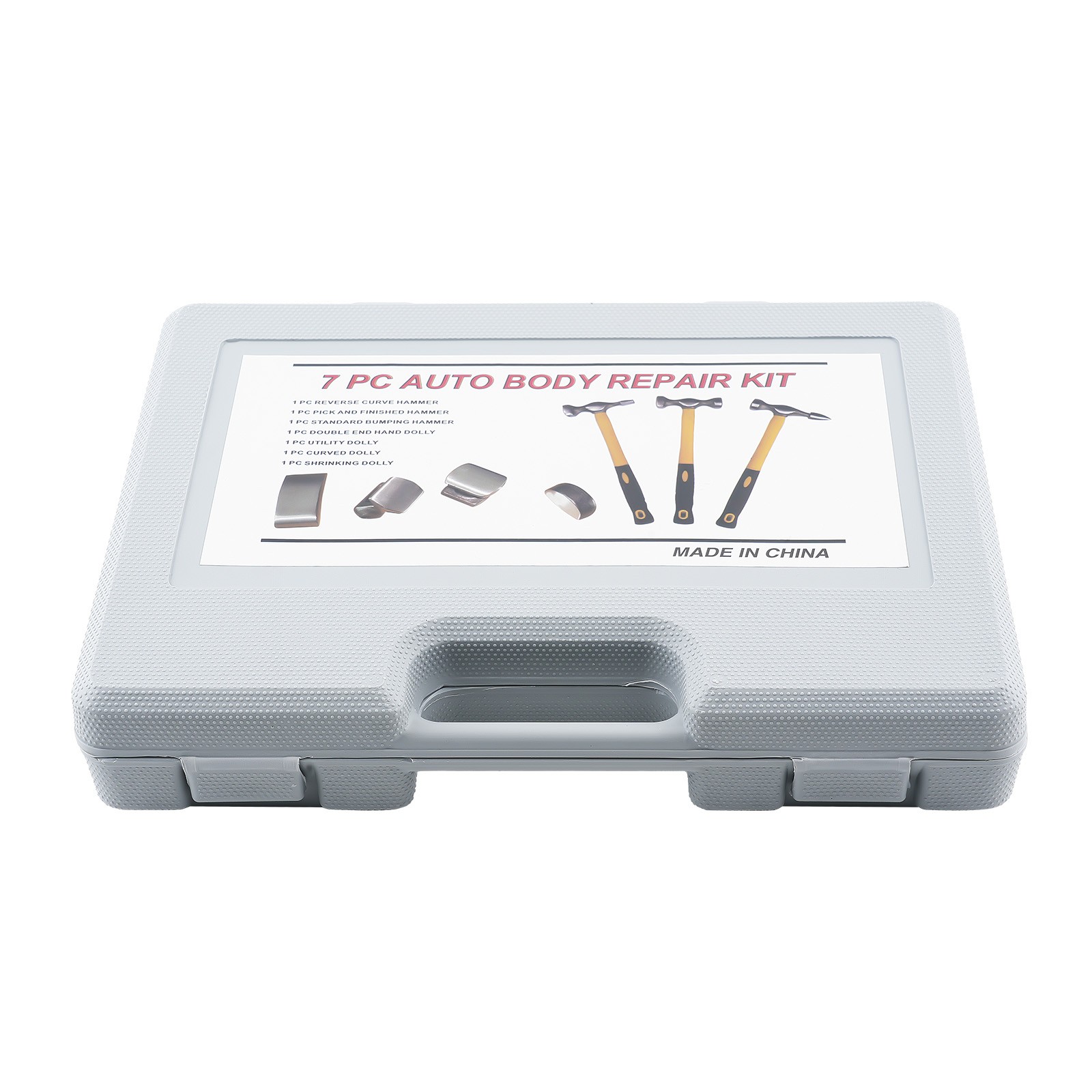 7 Piece Auto Body Hammer Dolly Set Car Dent Repair Tool Kit Steel Fiberglass