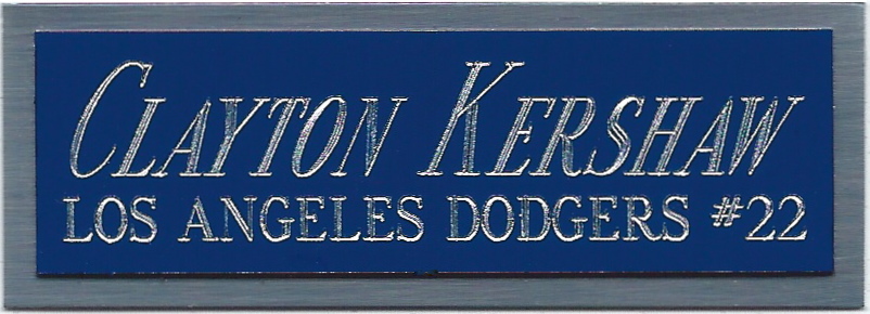 CLAYTON KERSHAW DODGERS NAMEPLATE AUTOGRAPHED Signed Baseball Display CUBE CASE