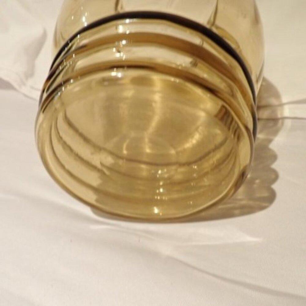 Amber cornflower pattern glass picture