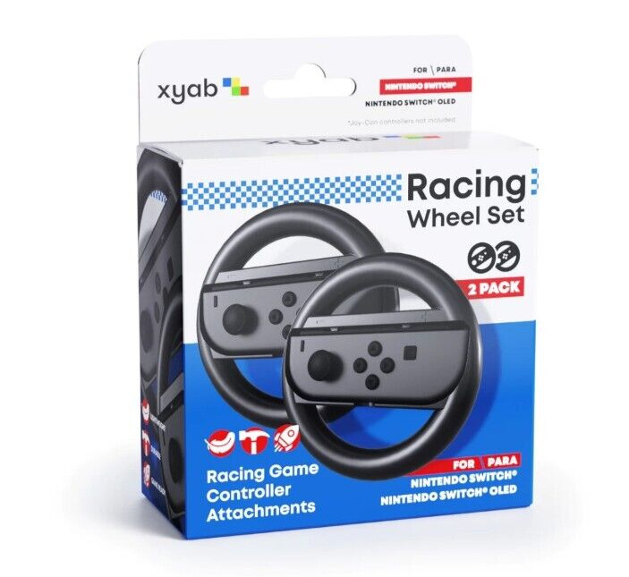 2 Pack Steering Wheel - Black For Nintendo Switch® / OLED Model