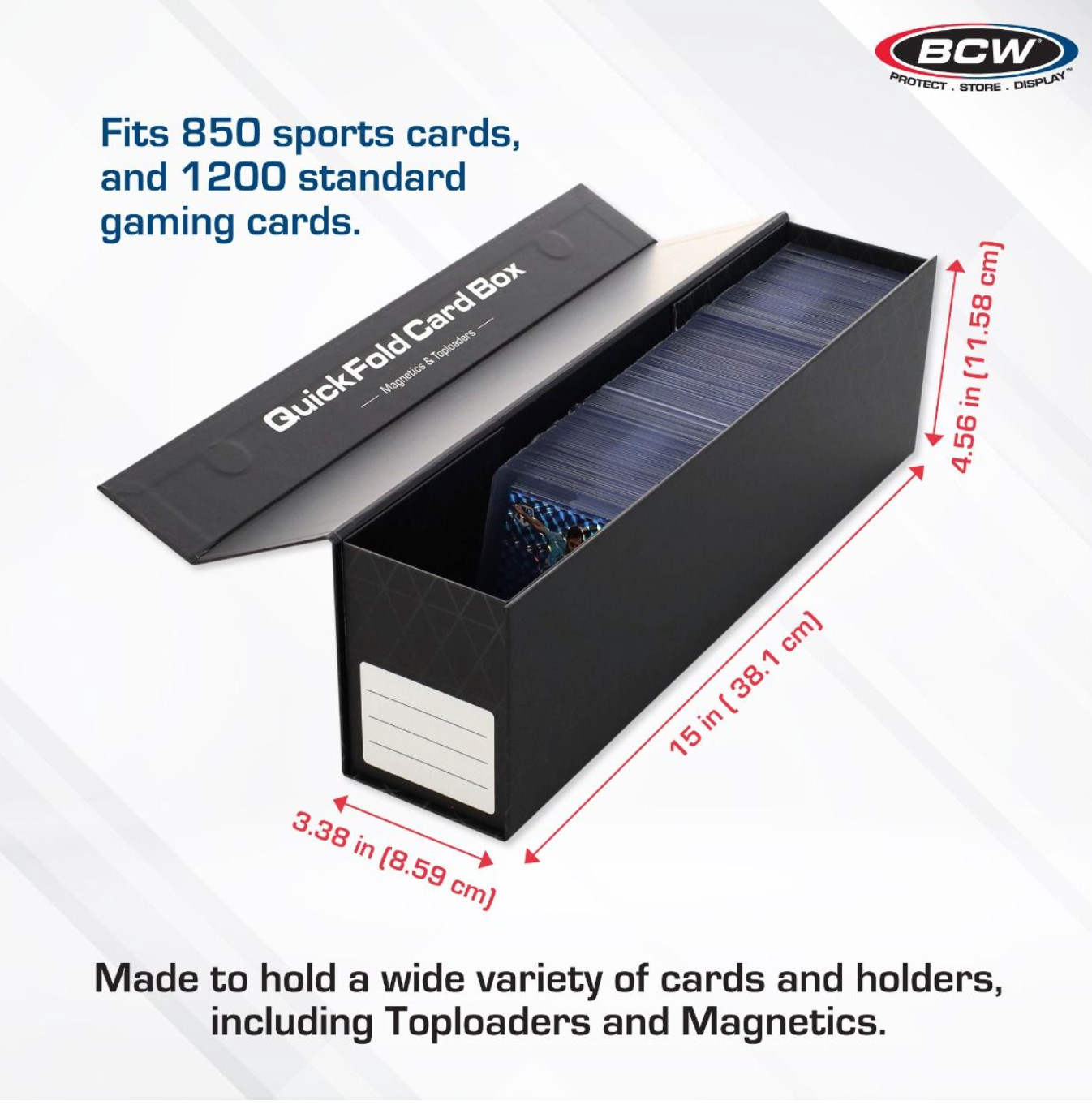 Pack of 3 BCW QuickFold Trading Card Magnetic or Toploader Storage Card Boxes