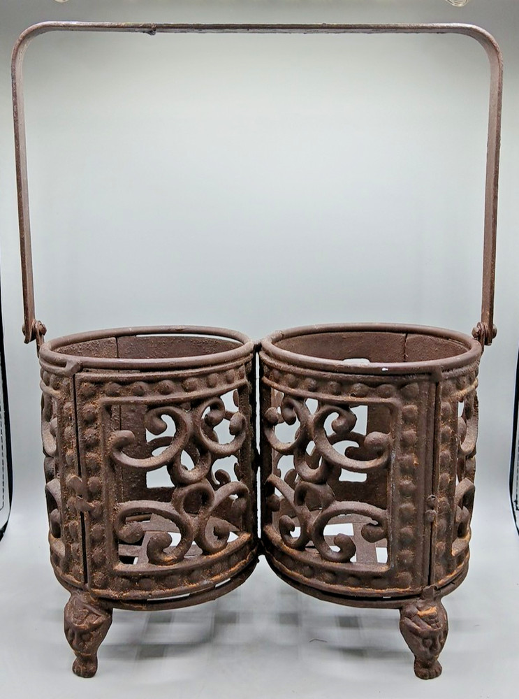 Cast Iron Two Bottles Holder