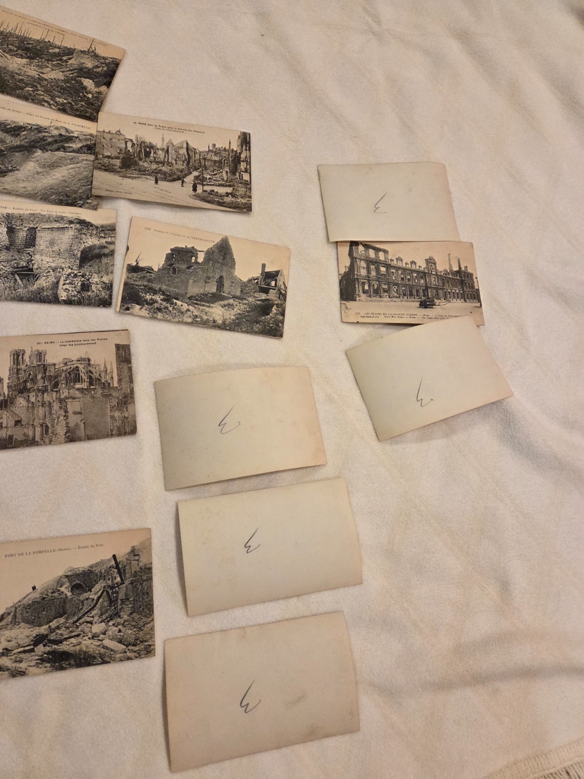 WWI Orig.PHOTOS Vintage RPPC Post Card LOT OLD 1910s German Ruins