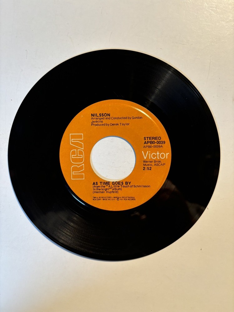 Nilsson “As Time Goes By” RCA 7” 45 Strong VG+