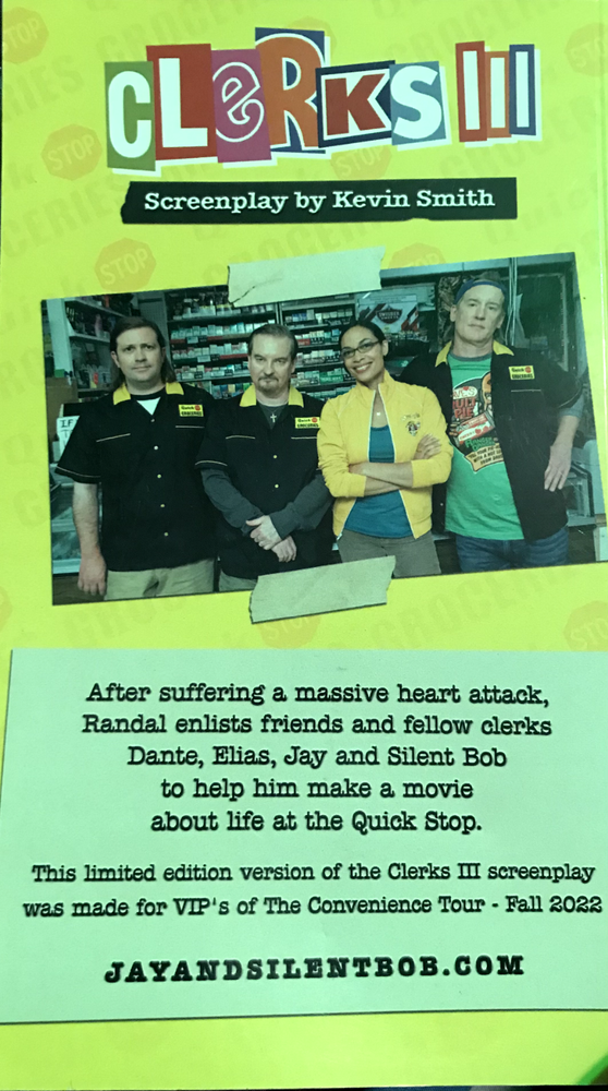 Authentic Kevin Smith Autographed Clerks III Screenplay Script Book