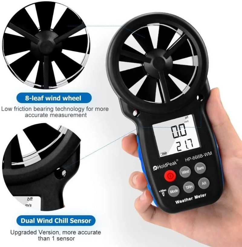 Handheld High-Precision Digital Pipeline Anemometer Wind Speed Meter Wind Gauge