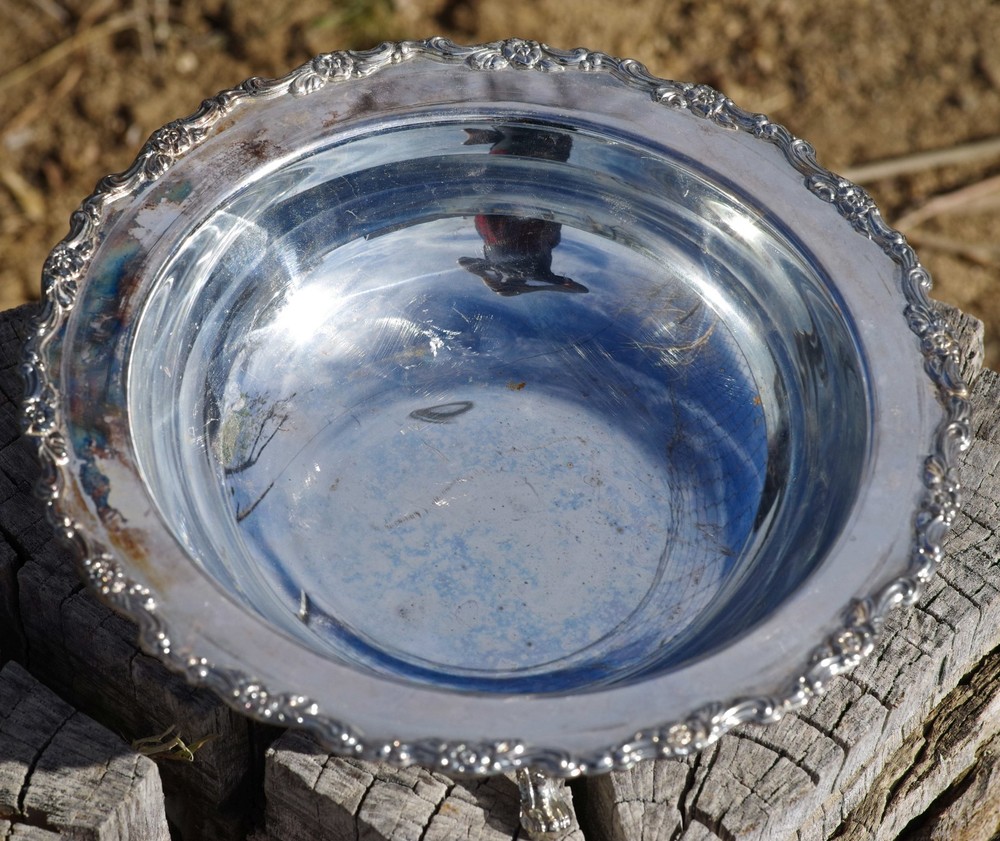 VINTAGE Silver Plate CHAFING DISH Large 10 1/2" by ONEIDA Made in USA c.1960's