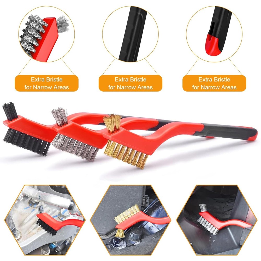 6Pcs Wire Brushes for Cleaning Rust, Small Wire Brush, Wire Wheel for Drill Stee