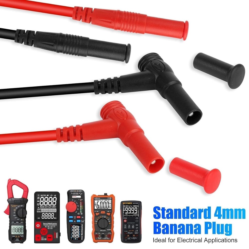 25PCS Silicone Multimeter Leads Kit: Replaceable Wire Piercing Probes, Hook...