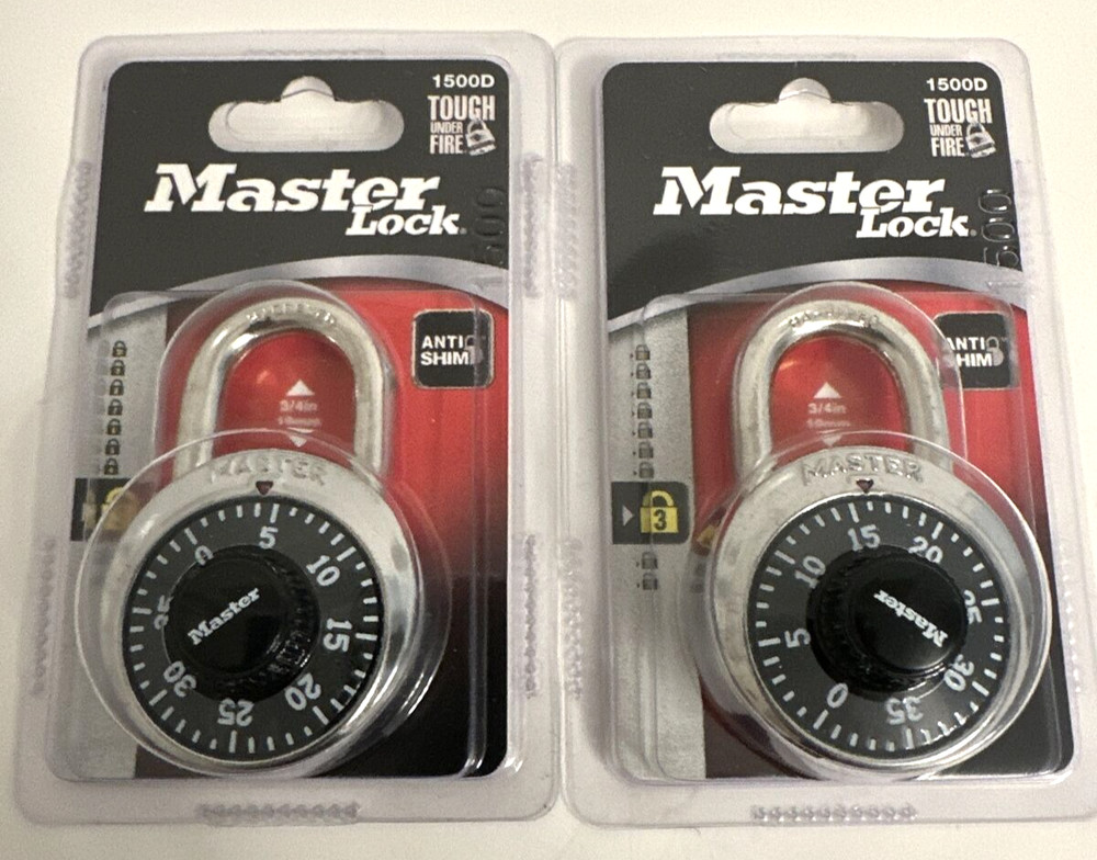 Master Lock 1500D 2 Pack 1 7/8" Combination Dial Padlock