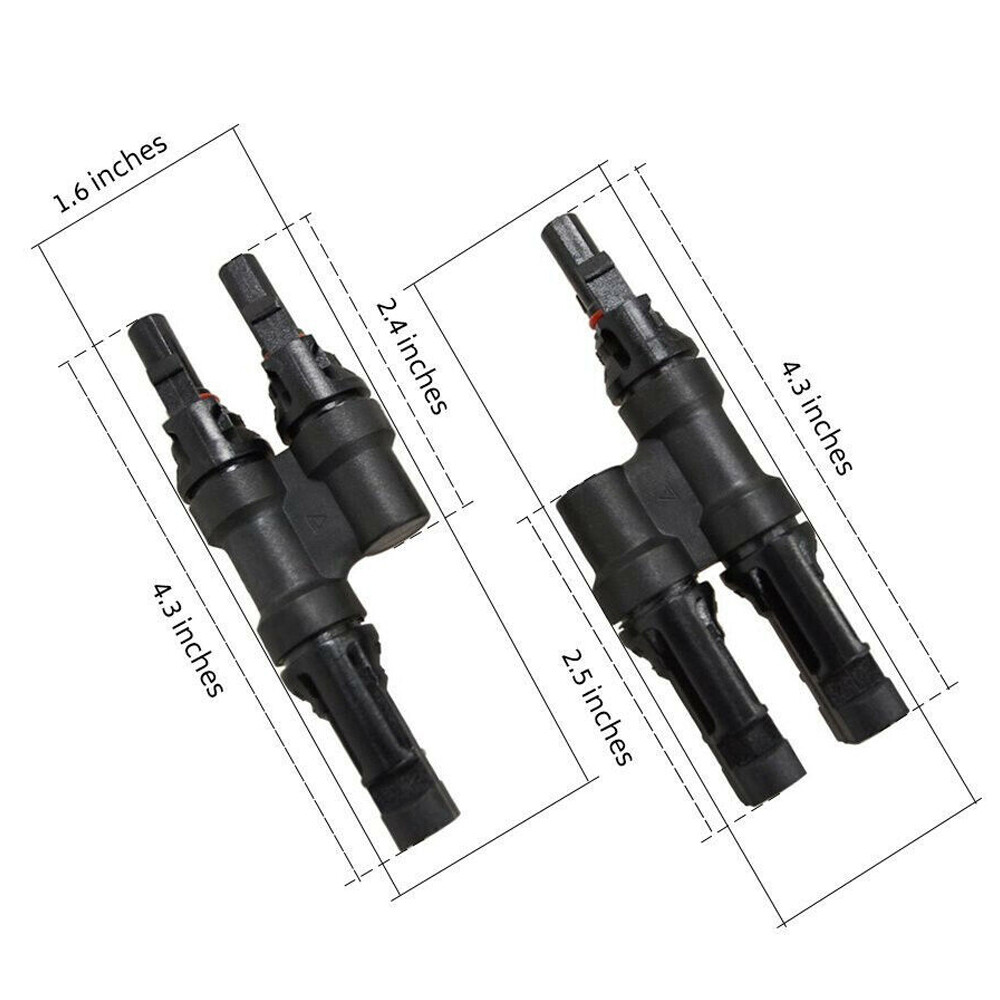 30PCS Solar Panel T Branch Connectors Cable Splitter Coupler Combiner