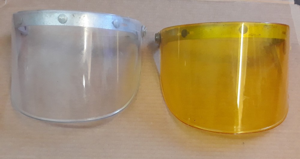 Two Vintage Flip Up Face Shields