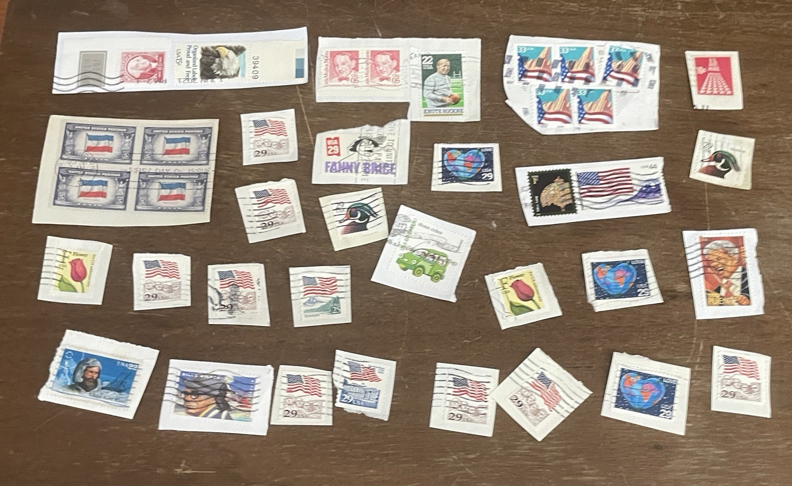 US Stamps Large Lot of More Modern Stamps On Piece