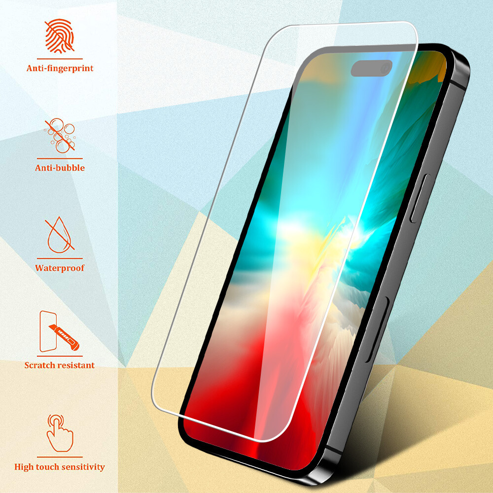 For iPhone 15 Pro Max 15 Case Shockproof Cover+Tempered Glass Screen Protector