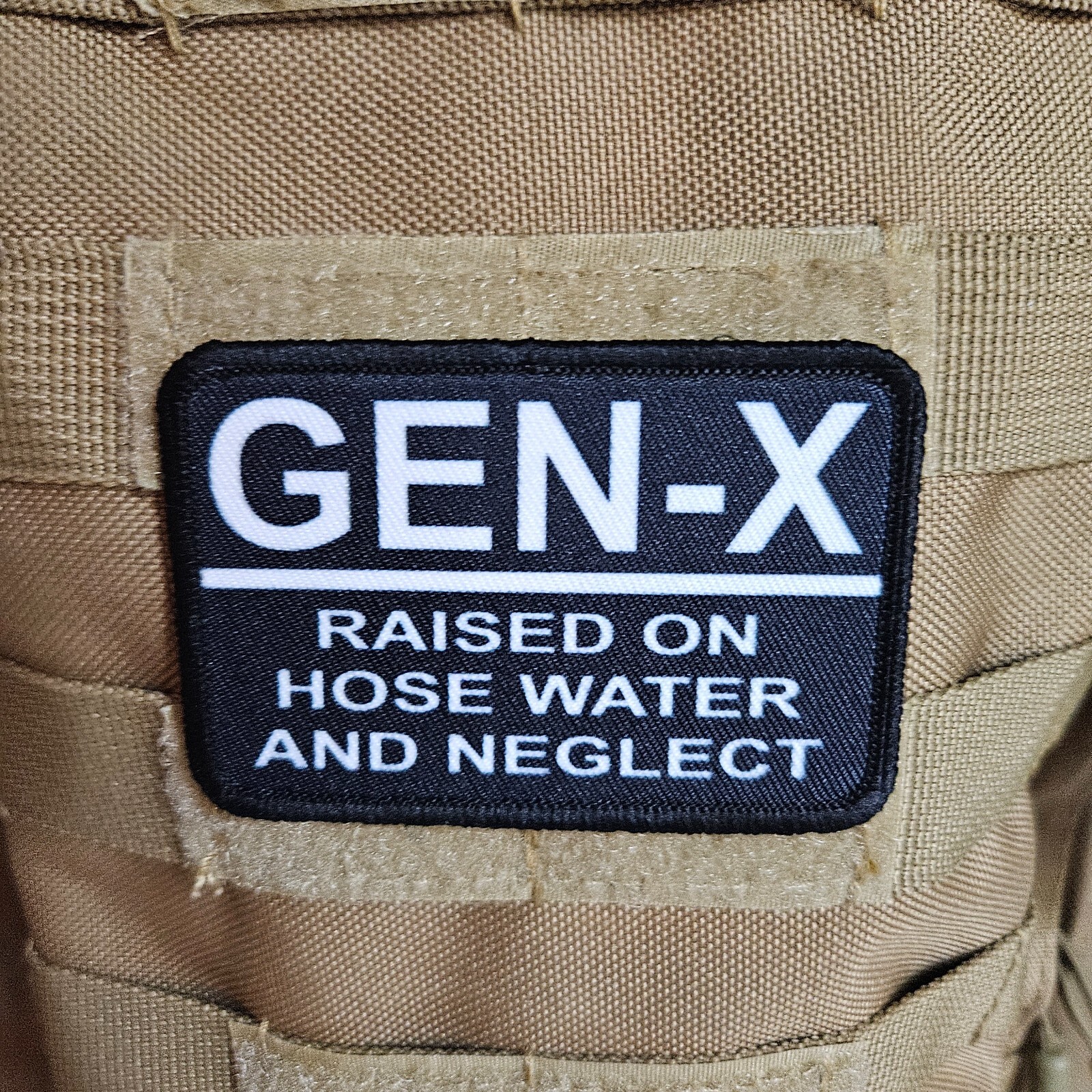 Gen x meme patch  2"x3" hook & loop backing morale patch