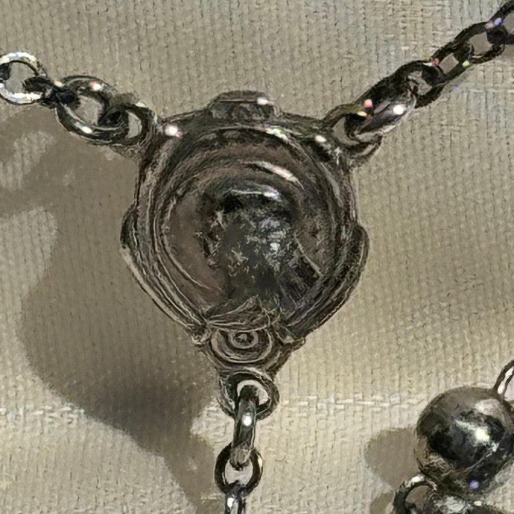 Vintage Sterling Silver & Glass Bead Rosary