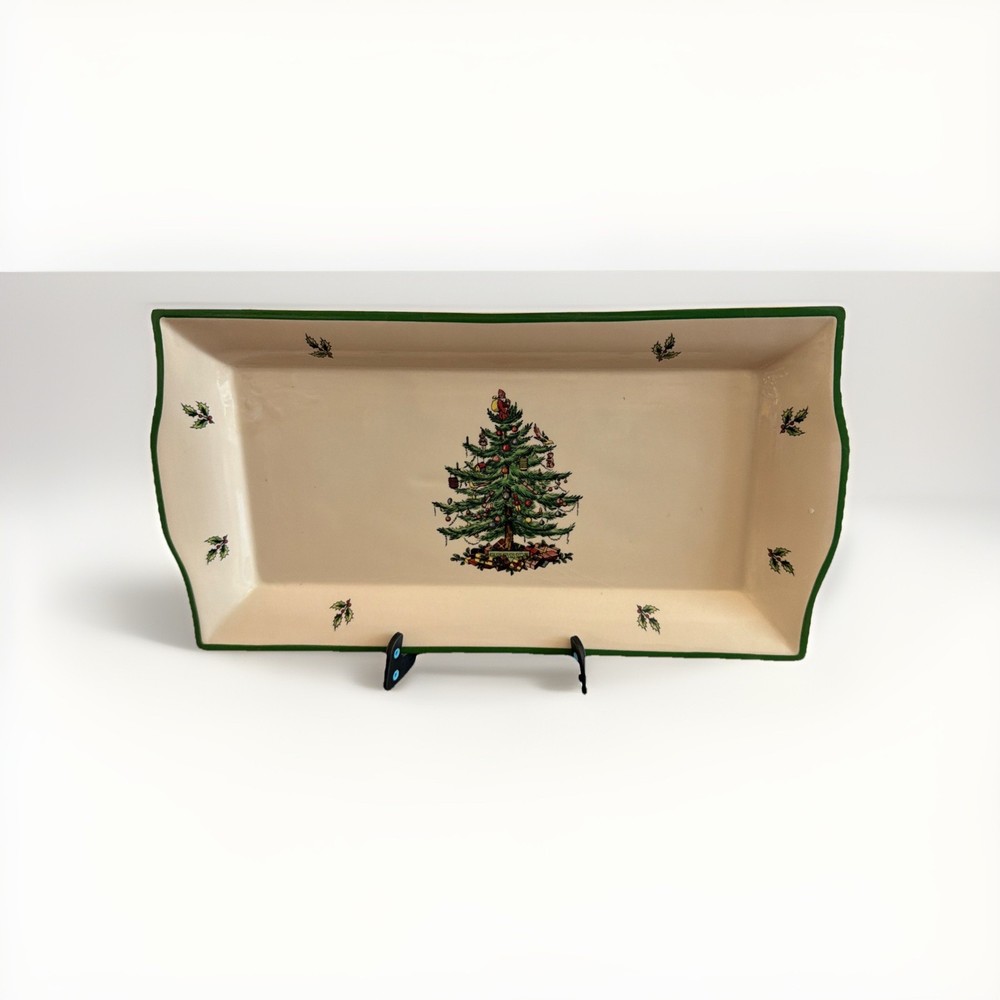 Spode Christmas Tree Serving Tray Rectangular 12" x 6.25"