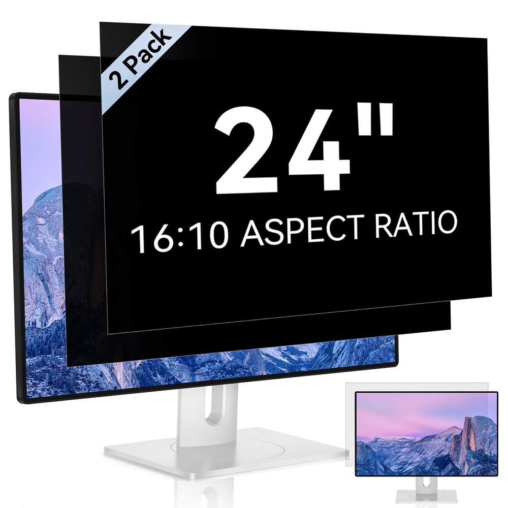[2 Pack] 24 Inch Computer Privacy Screen for 16:10 Aspect Ratio Widescreen Mo...