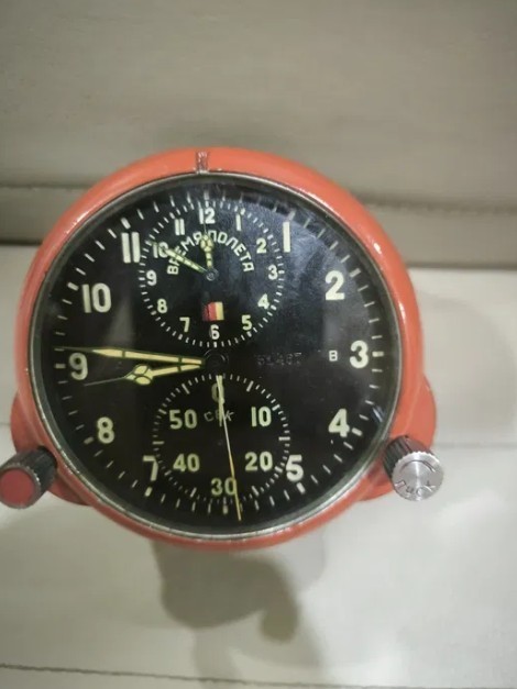 Soviet AirForce Cockpit ACS-1 AChS-1 type B Su/MiG  USSR Bomber Aviation Clock