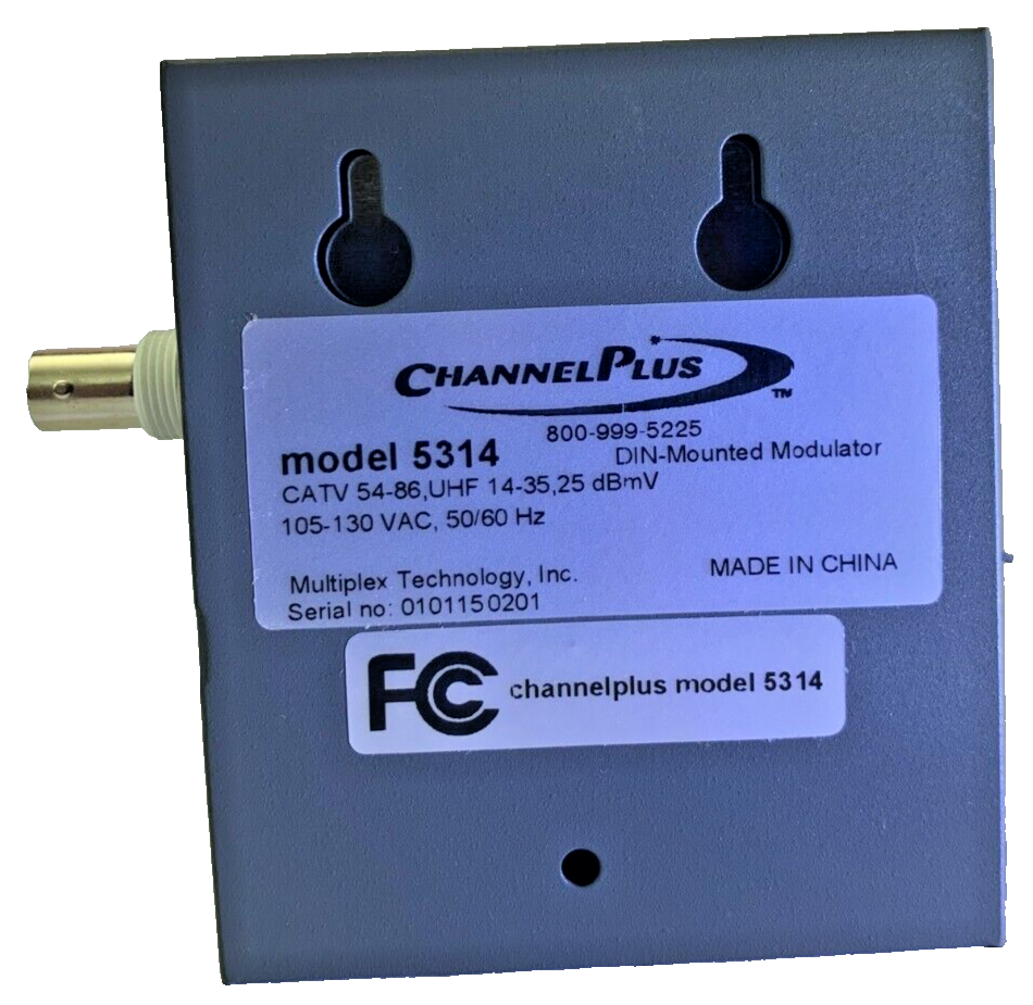Multiplex Technology Channel plus 5314 DIN Rail Camera Modulator UHF Cable CATV
