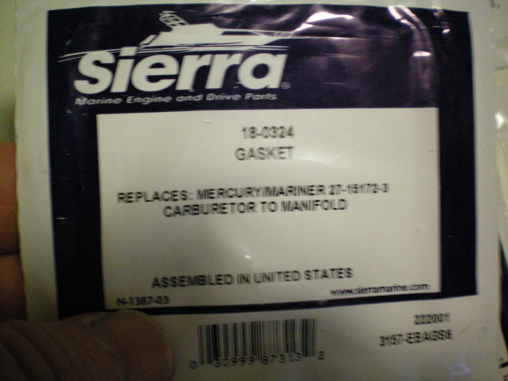SIERRA QUANTITY FIVE OF #18-0324 GASKETS, FREE FREIGHT