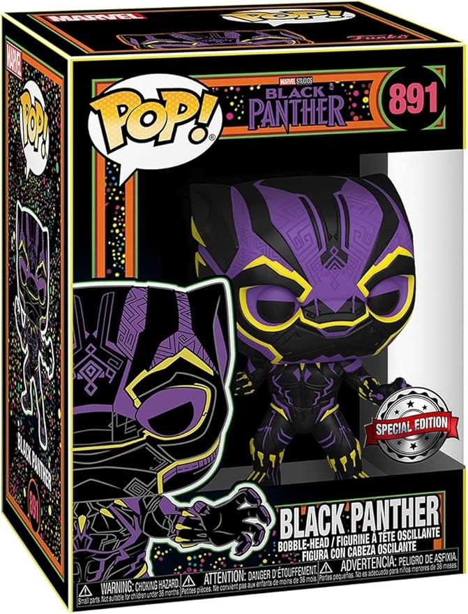 Funko POP! Black Panther Marvel: Blacklight POP & Tee - L