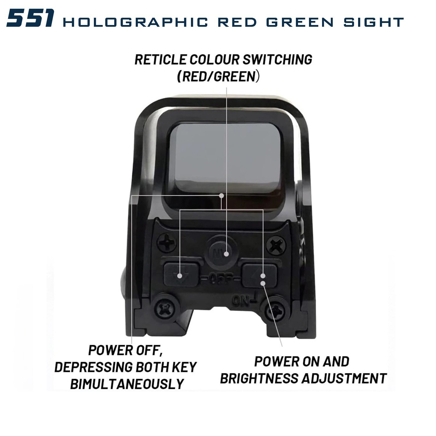 551 552 553 Holographic Red Green Dot Reflex Sight Scope Tactical Hunting 20mm