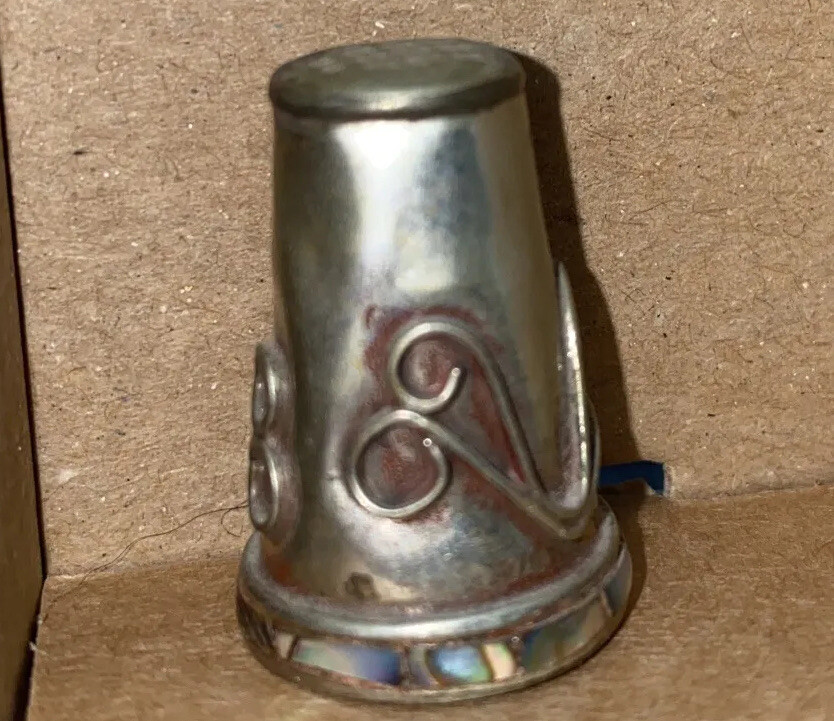 Vintage Mexico Thimble Silver Ornate Wire