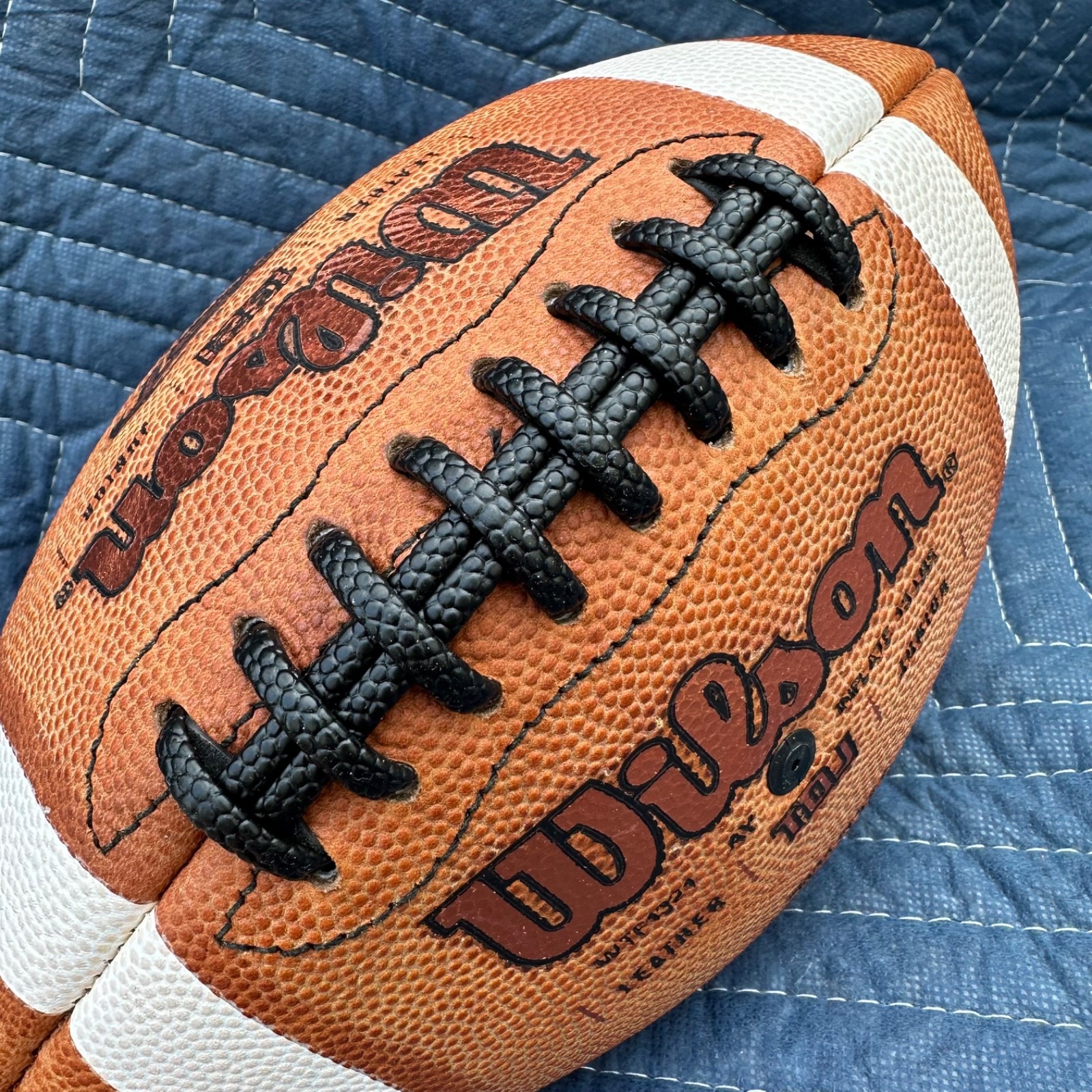 Wilson WTF1321 TDJ Junior Leather Game Brown Football GST-NEW-Made in USA!