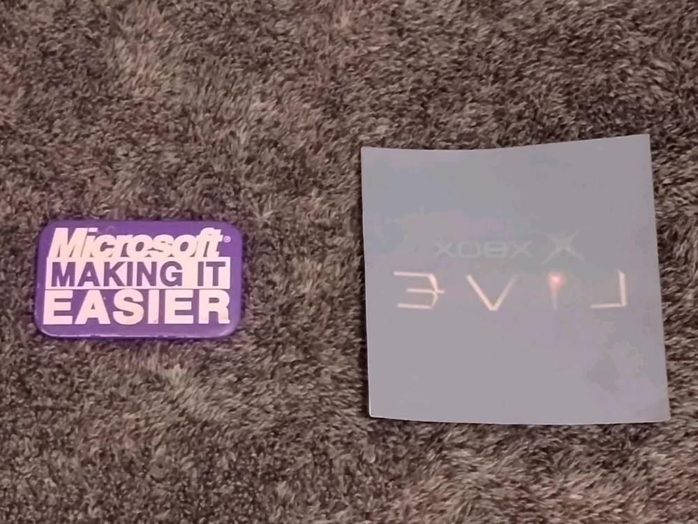 Original Microsoft Xbox LIVE Sticker Promotional Decal & Making It Easier Pin