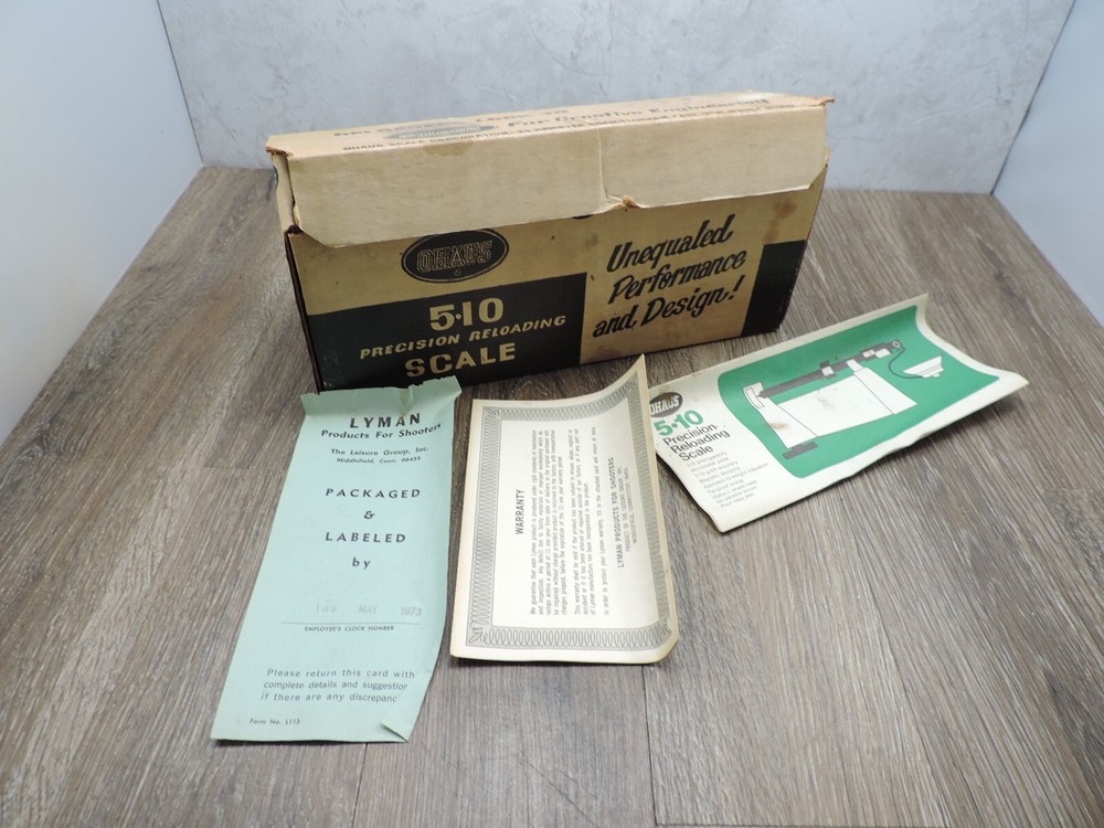 Vintage Ohaus 5-10 Empty Box w/Papers