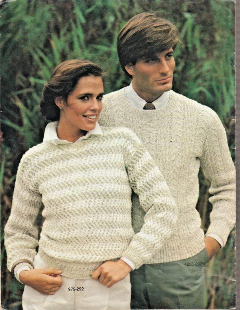 Bernat Pullovers, Sweaters, & Cardigans - KNIT PATTERN - Men & Women