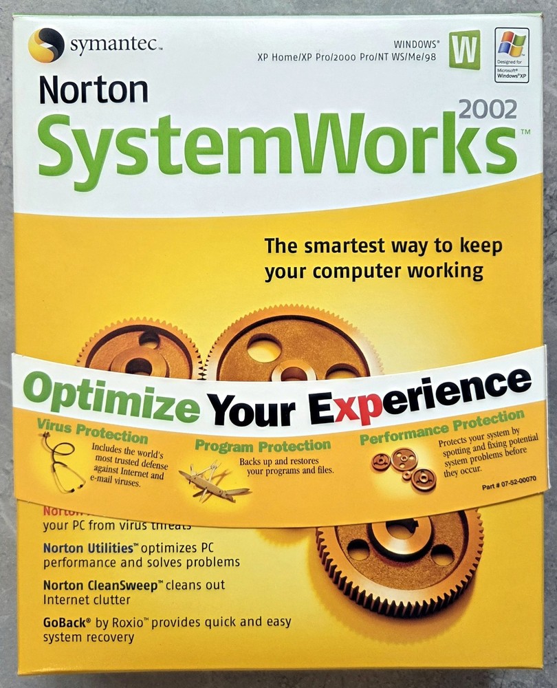SYMANTEC Norton SystemWorks 2002, For Windows XP/2000/NT/ME/98, CD, Guide & Box