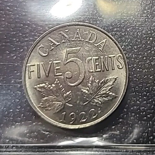 Canada 5 cent - 1922 - ICCS MS60
