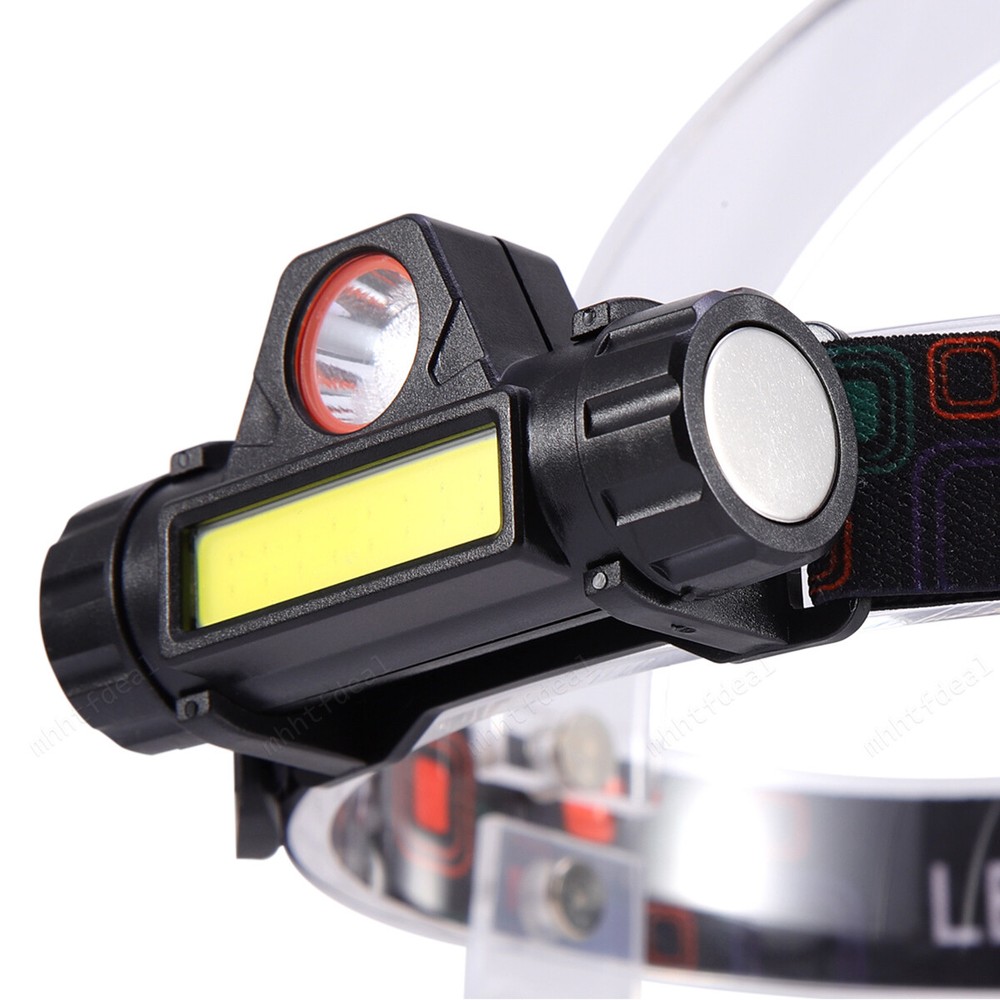 LED Headlamp Headlight USB Rechargeable Waterproof Head Light Flashlight 2 Modes