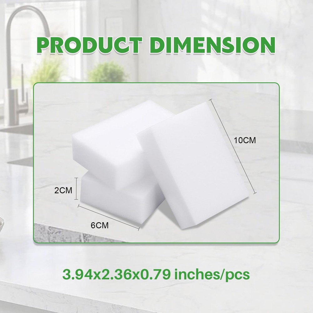 Magic Sponge Bulk Pack, 6 Dense Melamine Erasers, Bathroom Kitchen