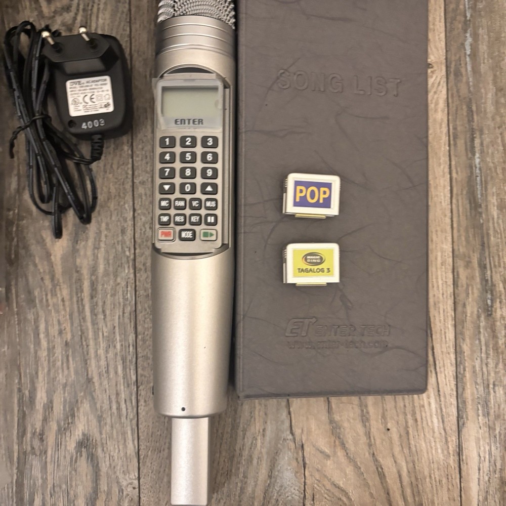 Enter Tech MagicSing Karaoke Microphone Main Cable Case w/ 2 Chips & Book - READ