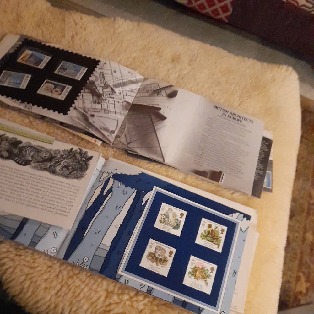 Stamp Bug Albums 1986 and 1987 Mostly Complete VGC