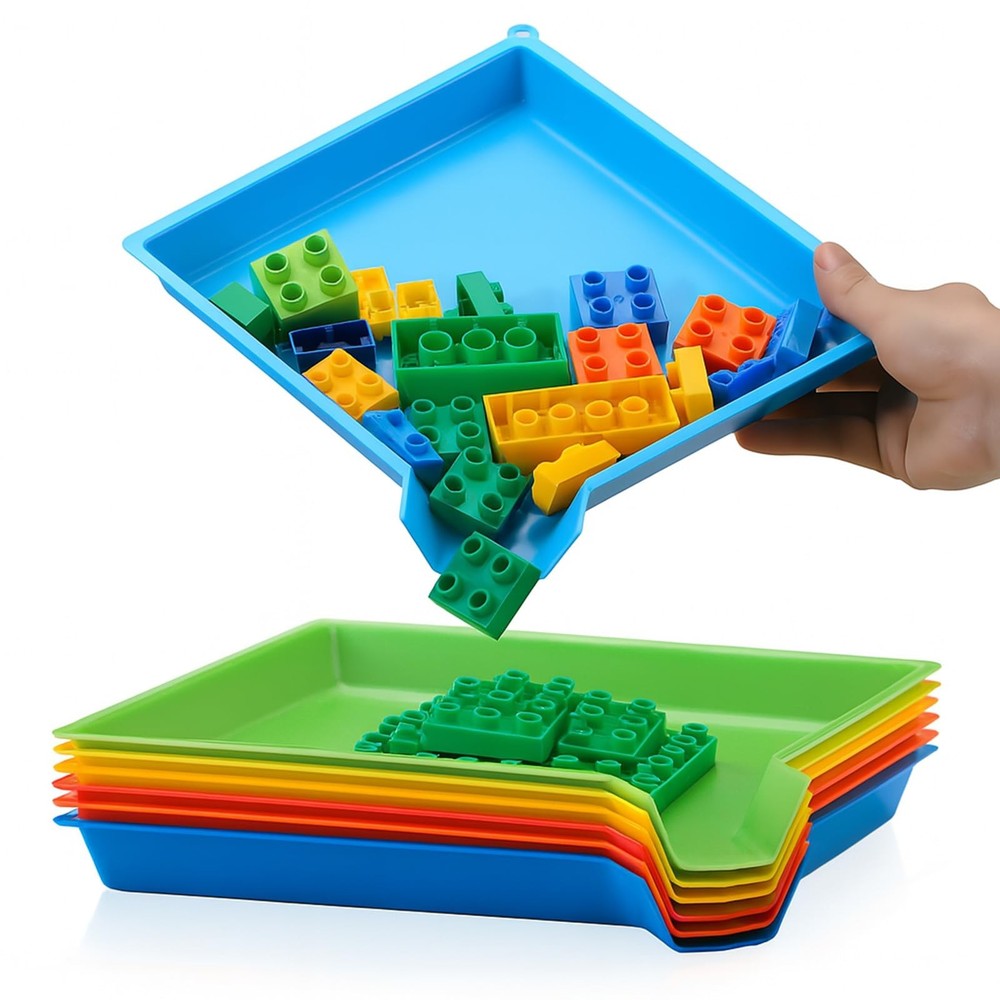6 Pcs Multicolor Plastic Art Sorting Funnel Trays Quick Sorting Activity Serving