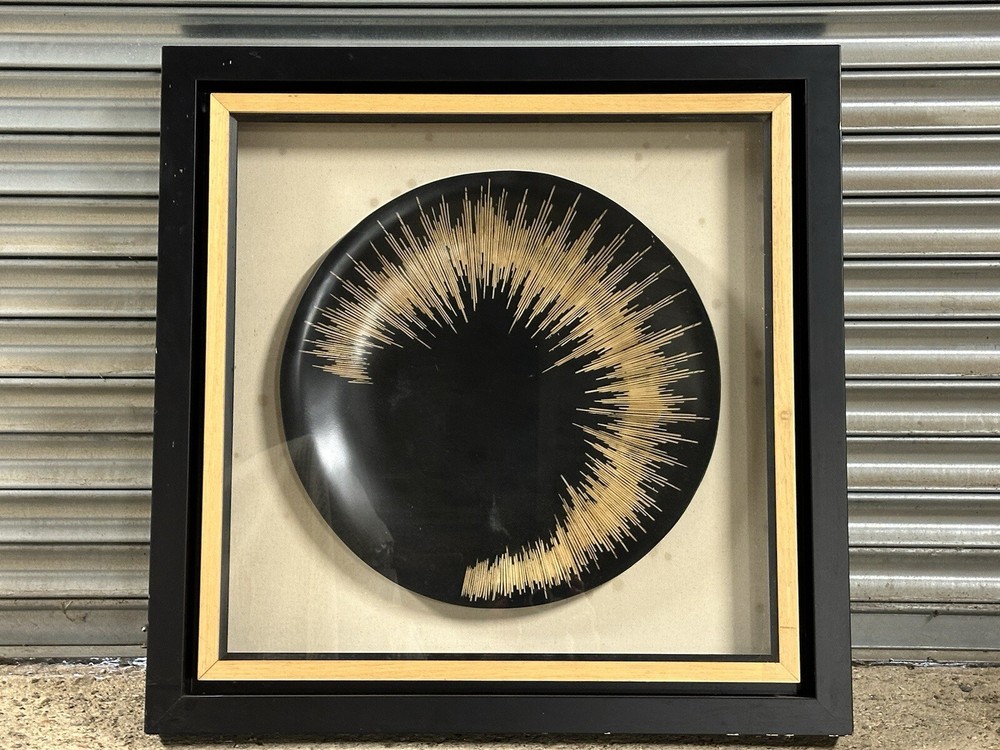 Very Large Glazed Unusual Ceramic Plate Abstract Art Work