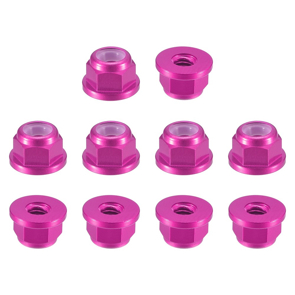 Nylon Insert Hex Lock Nuts, 10pcs - M2.5x0.45mm Self-Locking Nut(Pink)