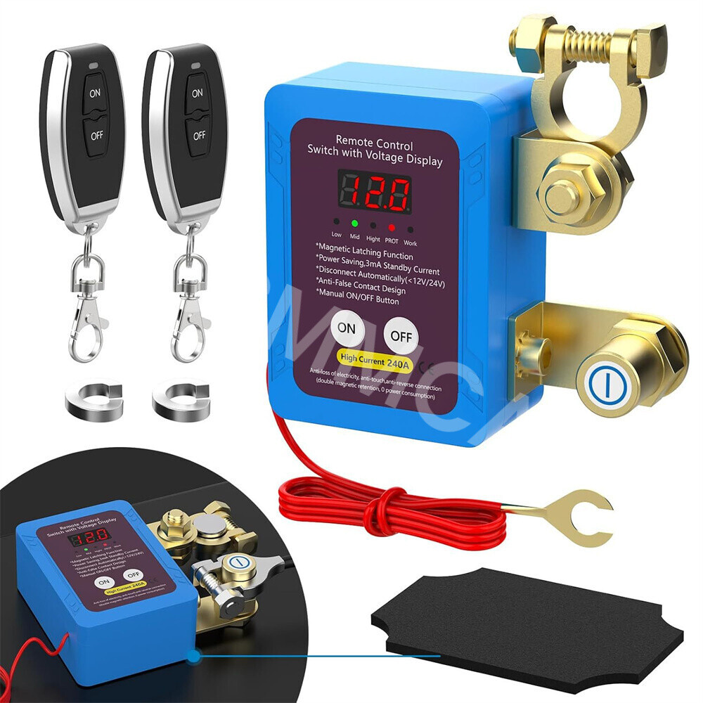 Car Battery Disconnect Switch Wireless Remote Control Power Automatic Cut Off