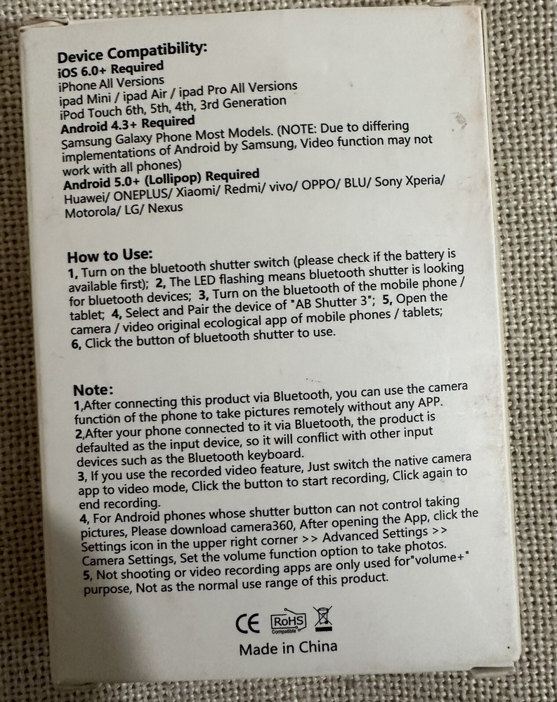 [Upgraded] Bluetooth 5.0 Remote Shutter for iPhone & Android Wireless Remote ...