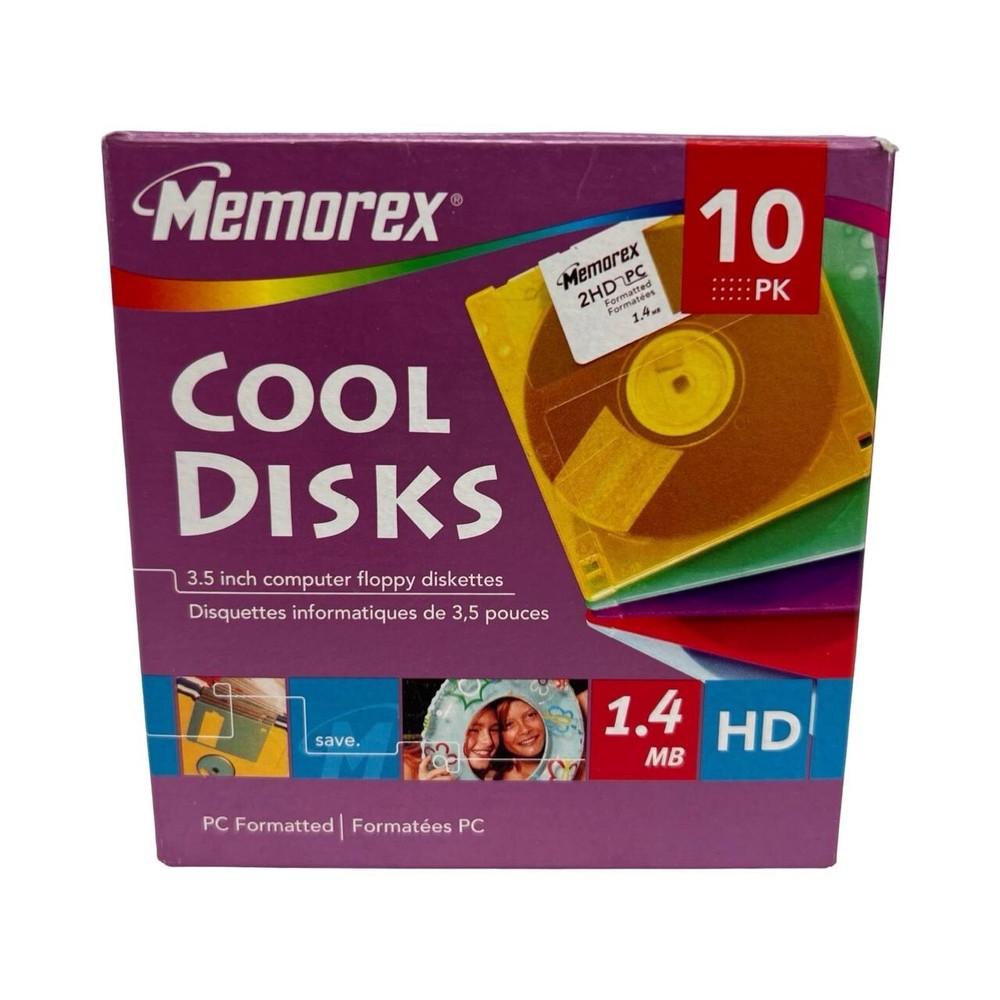 Memorex PC Formatted 3.5" Computer Diskettes 1.4 MB HD - 10 Disks