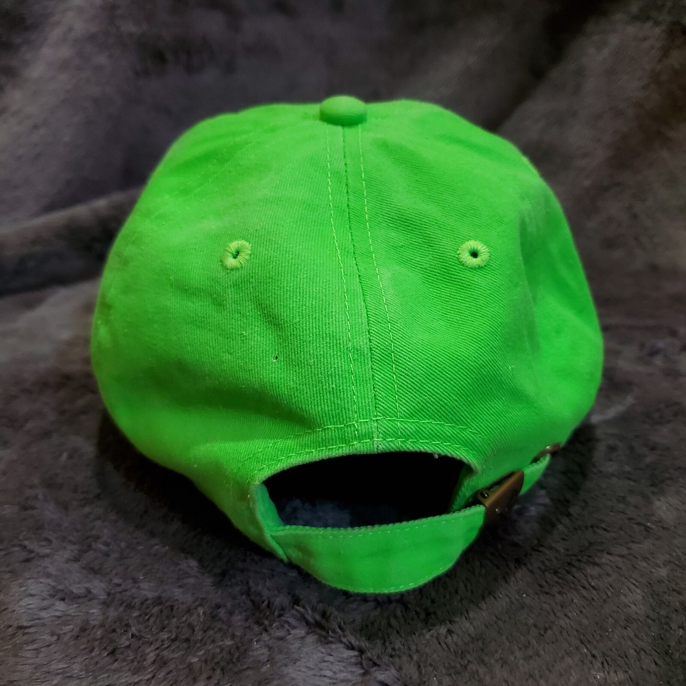 Lime Neon Green Golf Logo Embroidered Design Hat Cap Adjustable Strap